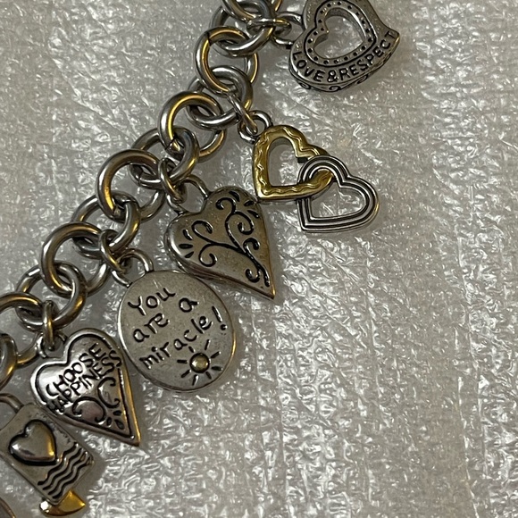 Brighton Power of Pink Breast Cancer Charm Bracelet Watch Silver Gold + Bag💞 - Picture 14 of 17